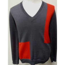 V-Neck Long Sleeve Knitted Pullover (4B)